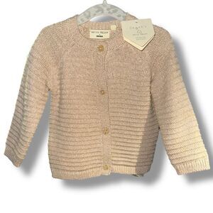 **NWT**Tan Knit Baby Jacket with Ribbed Detailing